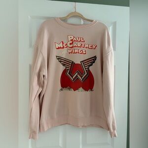 Paul McCartney and Wings Pale Pink Oversized Sweatshirt XL